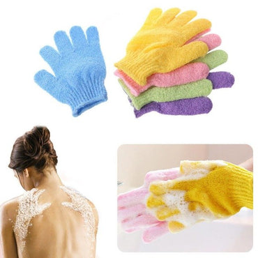 1PairShower Gloves Exfoliating Wash Skin Spa Bath